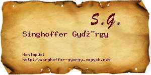 Singhoffer György névjegykártya