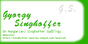 gyorgy singhoffer business card